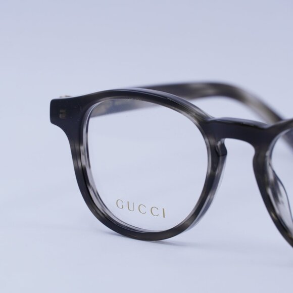 Gucci GG1510O 003 Eyeglasses Striated Grey Havana 49mm Round Frame - Picture 8 of 10